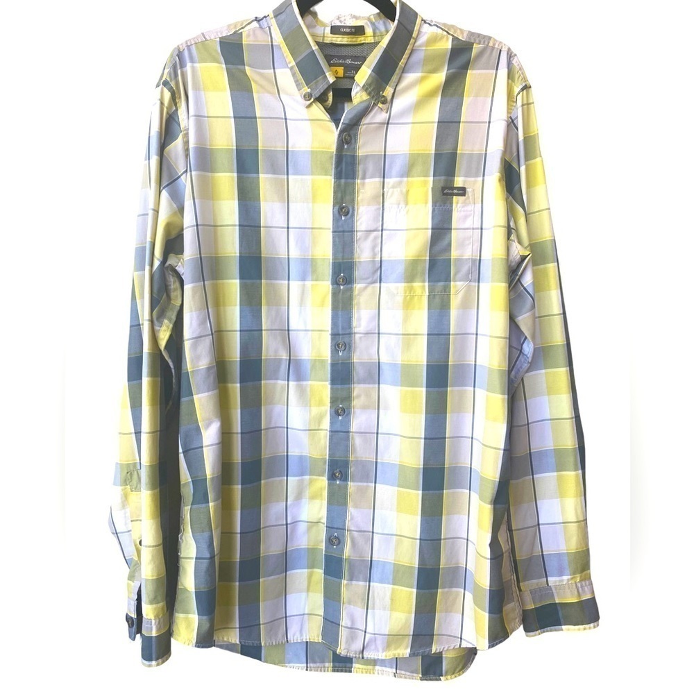 Eddie Bauer Classic‎ Fit Long Sleeve Plaid Shirt Tall Large